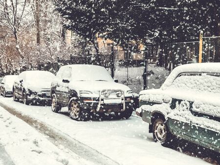 Lviv, Ukraine - December 25, 2018: Architecture and movement of cars on the streets of Lviv,...