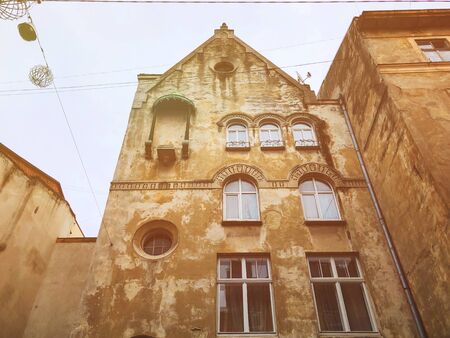 Lviv, Ukraine - Streets and architecture of the old city of Lviv on a sunny day