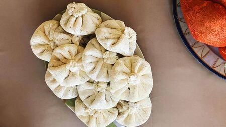 Creative restaurant interior design.Georgian cuisine installation.の写真素材