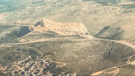 Beautiful view of the landscape from the window of an airplane.の写真素材