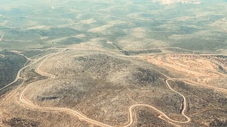 Beautiful view of the landscape from the window of an airplane.の写真素材