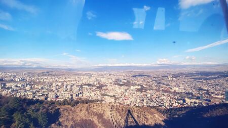 Beautiful aerial view of the central part of city   in Tbilisi, Georgia.の写真素材
