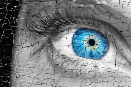 The eye of a young woman. A close-up view.