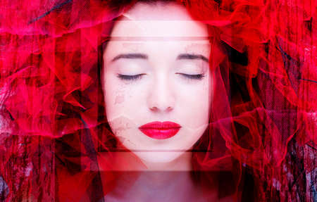 Portrait of beautiful woman. Fashion photoの写真素材