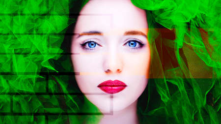 Portrait of beautiful woman. Fashion photoの写真素材