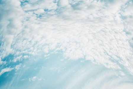 Beautiful  blue sky with Spindrift clouds pattern, outdoor nature background