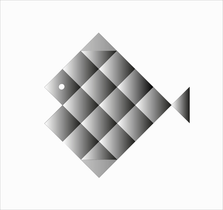 gray fish logoのイラスト素材