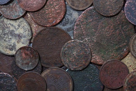 old coins backgroundの写真素材