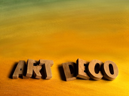 deco design background wooden letters on bright colored background