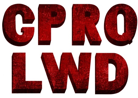 font red bulk retro on white background