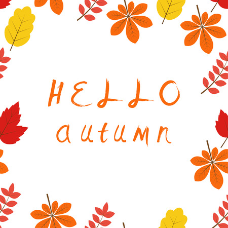 Hello Autumn seamless backgroundのイラスト素材