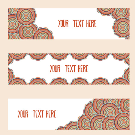 Set of colorful geometric bannersのイラスト素材