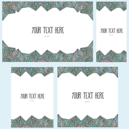 Set of colorful geometric postcardsのイラスト素材