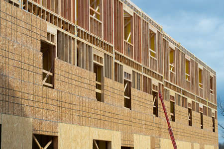 framed construction house plywood new wood walls modern