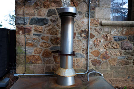 A stainless steel ventilation pipe for supplying and exhausting air and gas from a gas boiler...