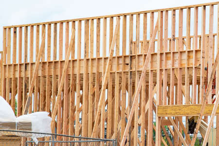 the frame of a new house