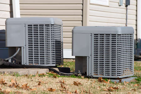 residential central air conditioning unit large coolingの写真素材
