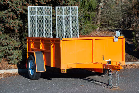 Car steel trailers outdoor metal wheel color image