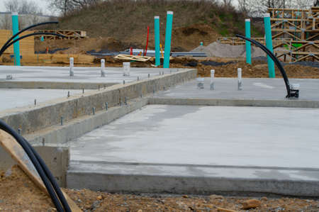 concrete foundation for a new house contractor propertyの写真素材