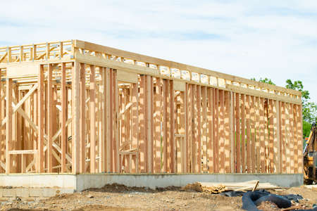 frame plywood house unfinished wood property truss new