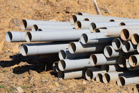 drainage pipes for industrial building construction sewer drain water materialsの写真素材