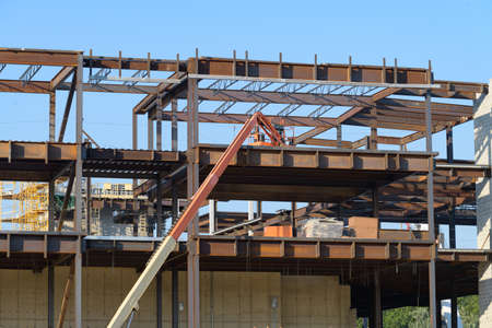 steel frame of a large building industrial metal technology modern