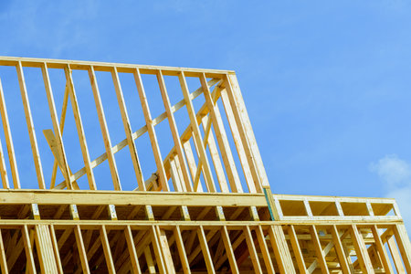 frame for a new plywood house framework board property
