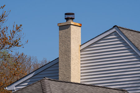 house with a chimney from the fireplace roof rooftop modern metal