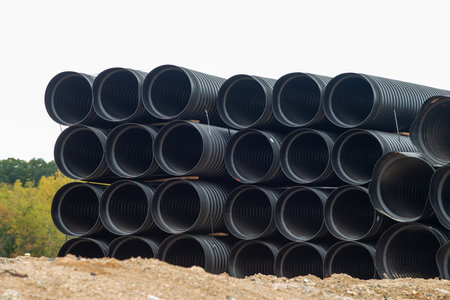 large diameter black polypropylene pipes for laying communications, drainage systems and heating...