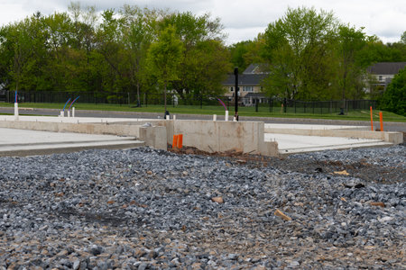new foundation poured for a new house material cement