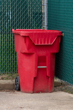 recycling bins at a recycling station trash can material cleanの写真素材
