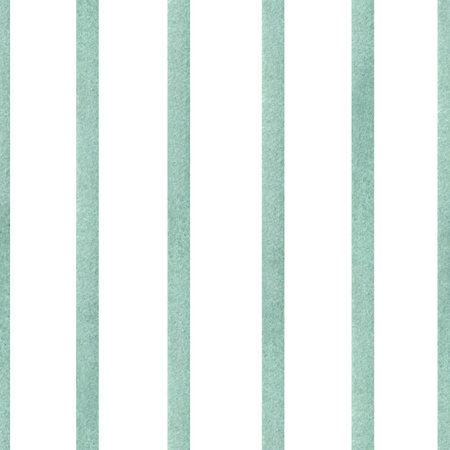 Light green spring stripes geometric watercolor seamless pattern. Abstract vertical or horizontal texture. Perfect for seasonal spring decoration, cottage core prints, elegant minimalistic wallpapersの写真素材