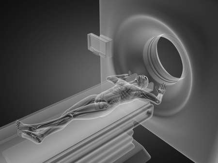 MRI examination made in 3D graphicsの写真素材