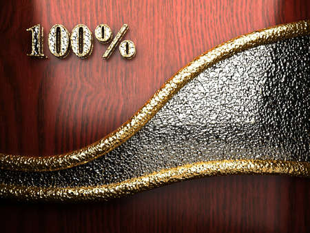 Gold on red wood made in 3Dの写真素材
