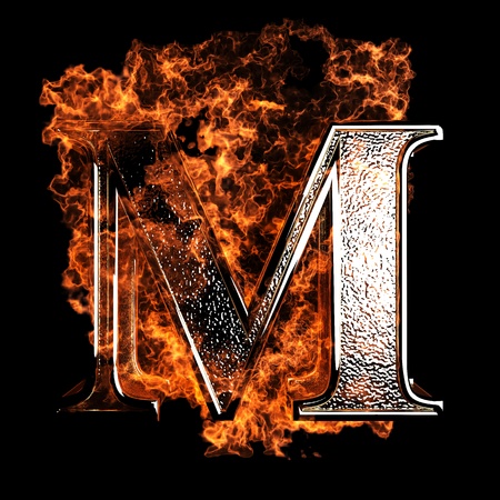 burning Letter made in 3D graphics burning Letter made in 3D graphics