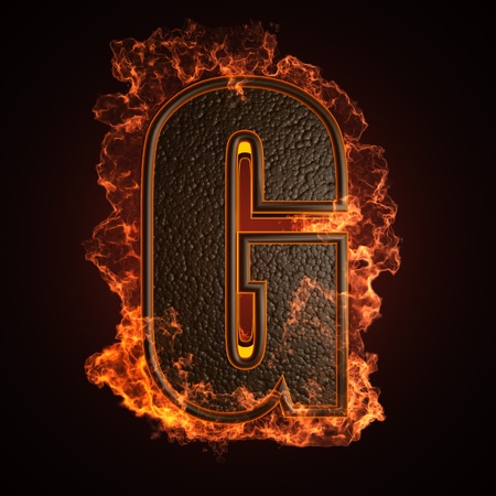 burning Letter made in 3D graphicsの写真素材