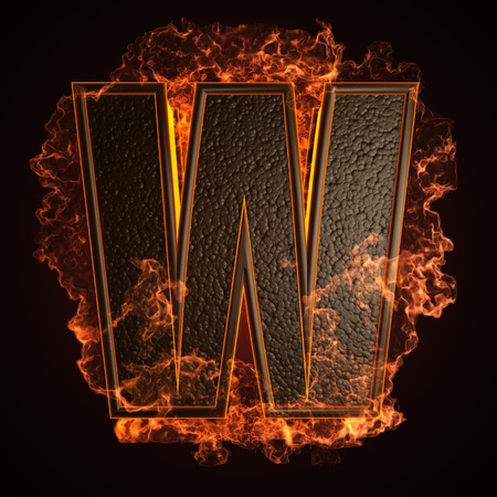 burning Letter made in 3D graphicsの写真素材