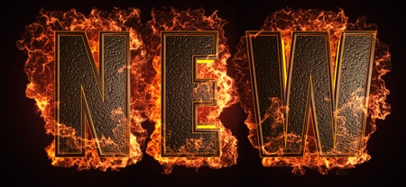 burning word made in 3D graphicsの写真素材