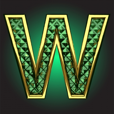 golden figure with emerald made in vectorのイラスト素材