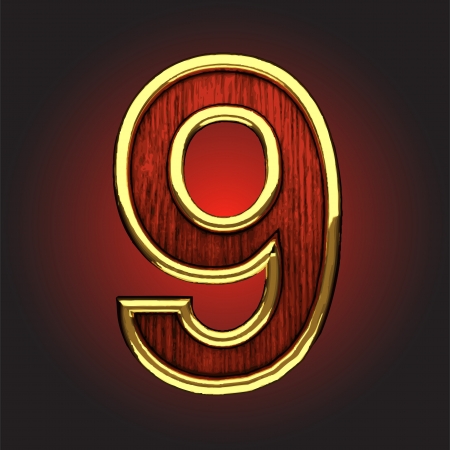 golden figure with red woodのイラスト素材