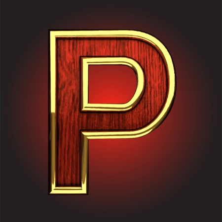 golden figure with red wood のイラスト素材