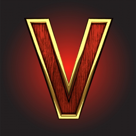 golden figure with red woodのイラスト素材