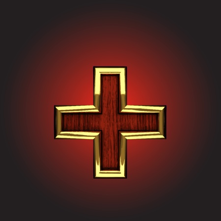 golden figure with red wood made in vectorのイラスト素材