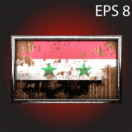 flag on old wood made のイラスト素材