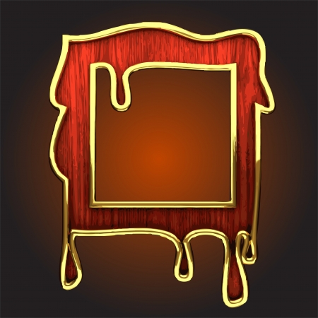 golden frame with red woodのイラスト素材