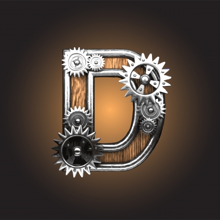 metal figure  with gearwheels made in vectorのイラスト素材
