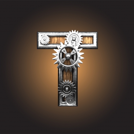 metal figure  with gearwheels のイラスト素材