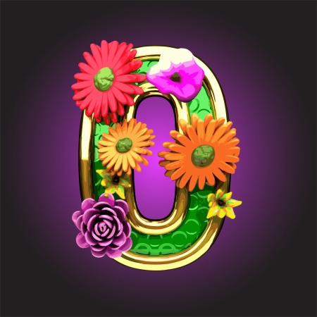 green figure with flowers のイラスト素材