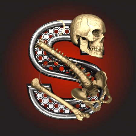 Metal figure with skeletonのイラスト素材