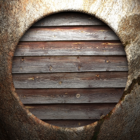 stone on the wallの写真素材